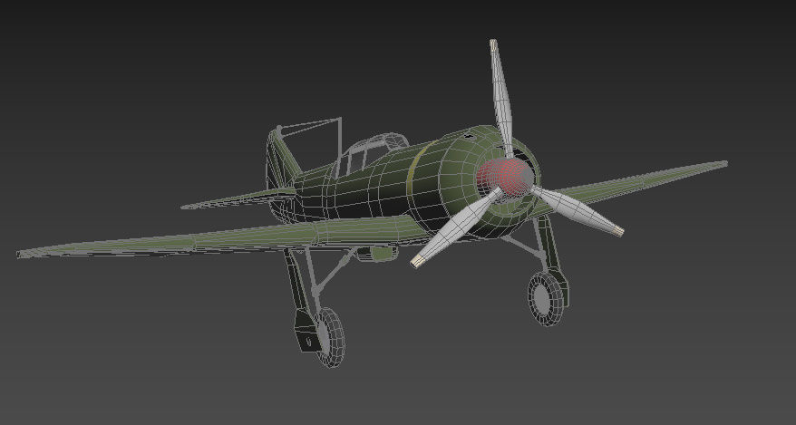 LA-5 FN Low-poly 3D model_4