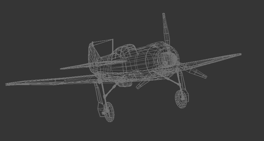 LA-5 FN Low-poly 3D model_5
