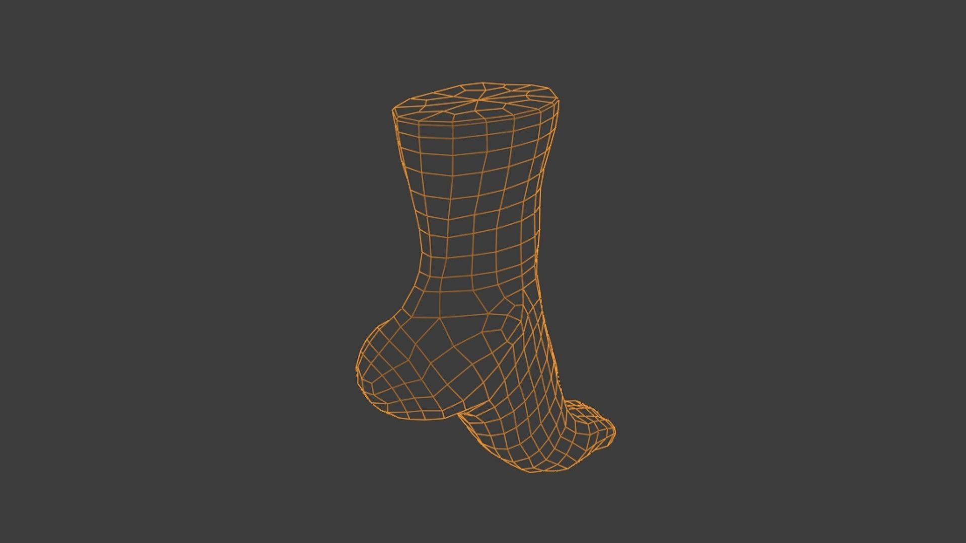 Womens foot Free low-poly 3D model_5