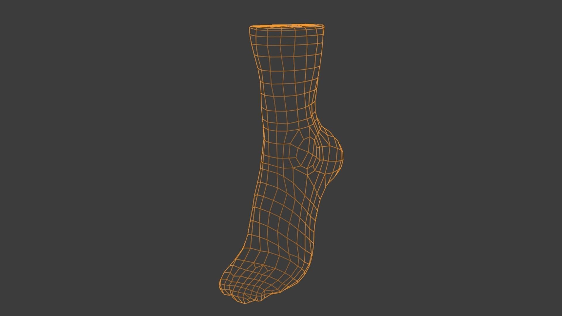 Womens foot Free low-poly 3D model_4