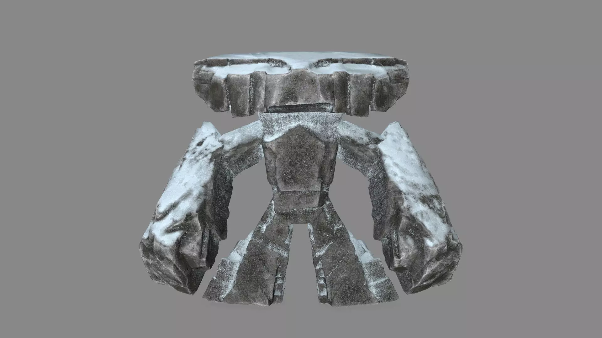 snow rock monster Low-poly 3D model