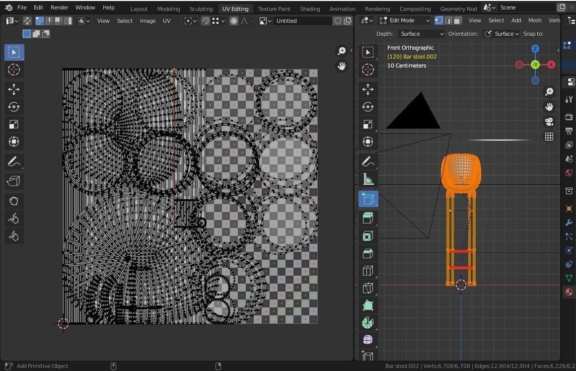Minimalist Bar stool  Low-poly 3D model_18
