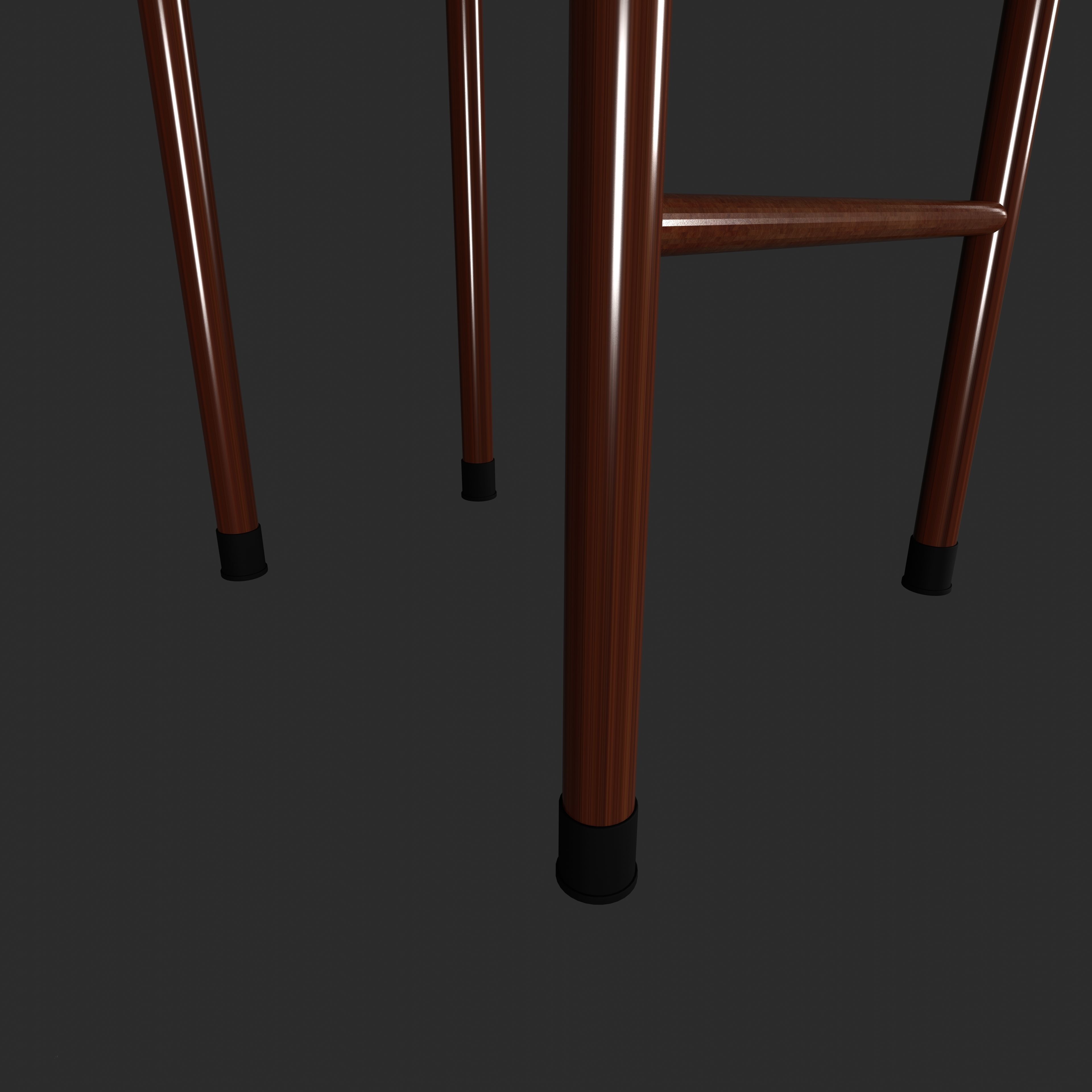 Minimalist Bar stool  Low-poly 3D model_6