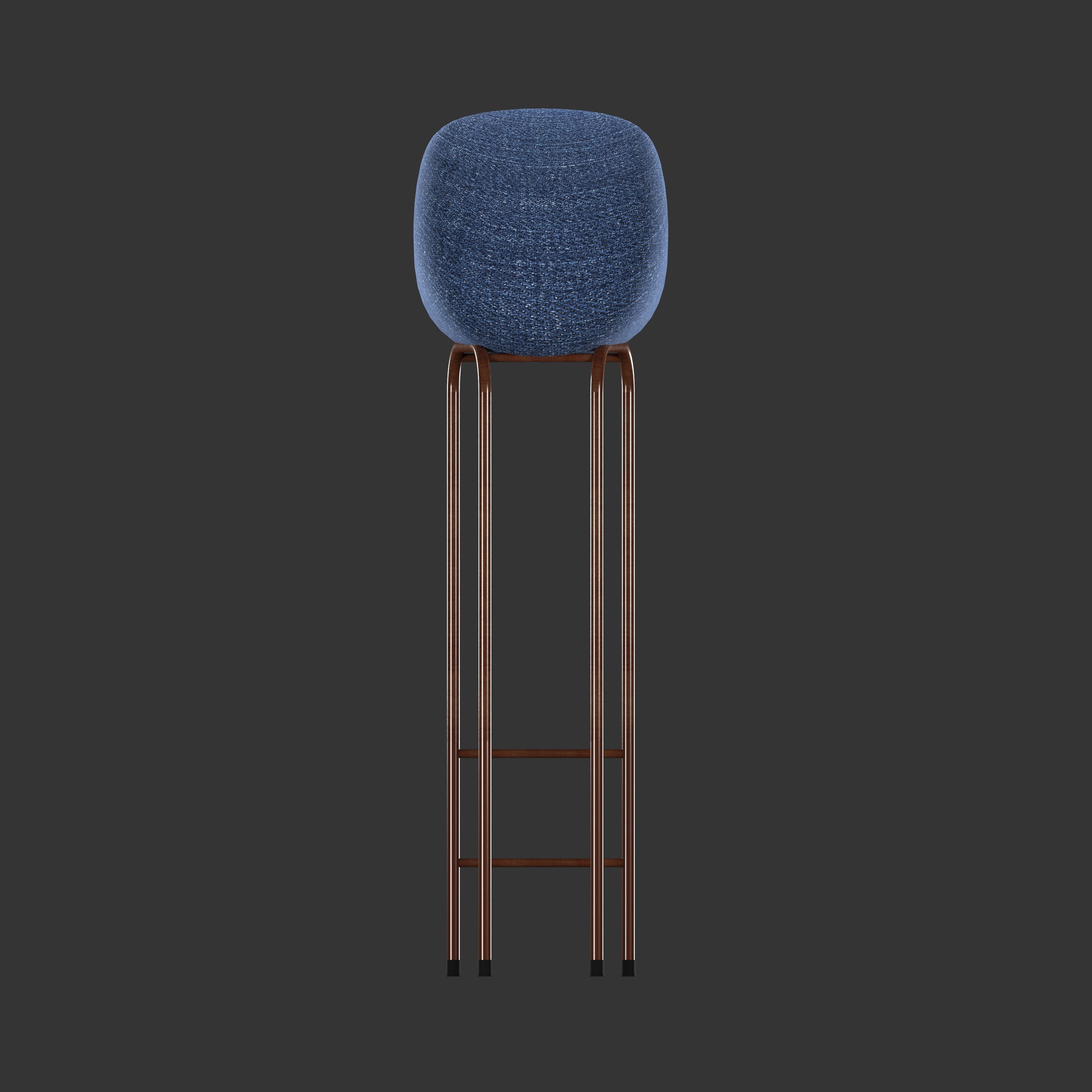 Minimalist Bar stool  Low-poly 3D model_4