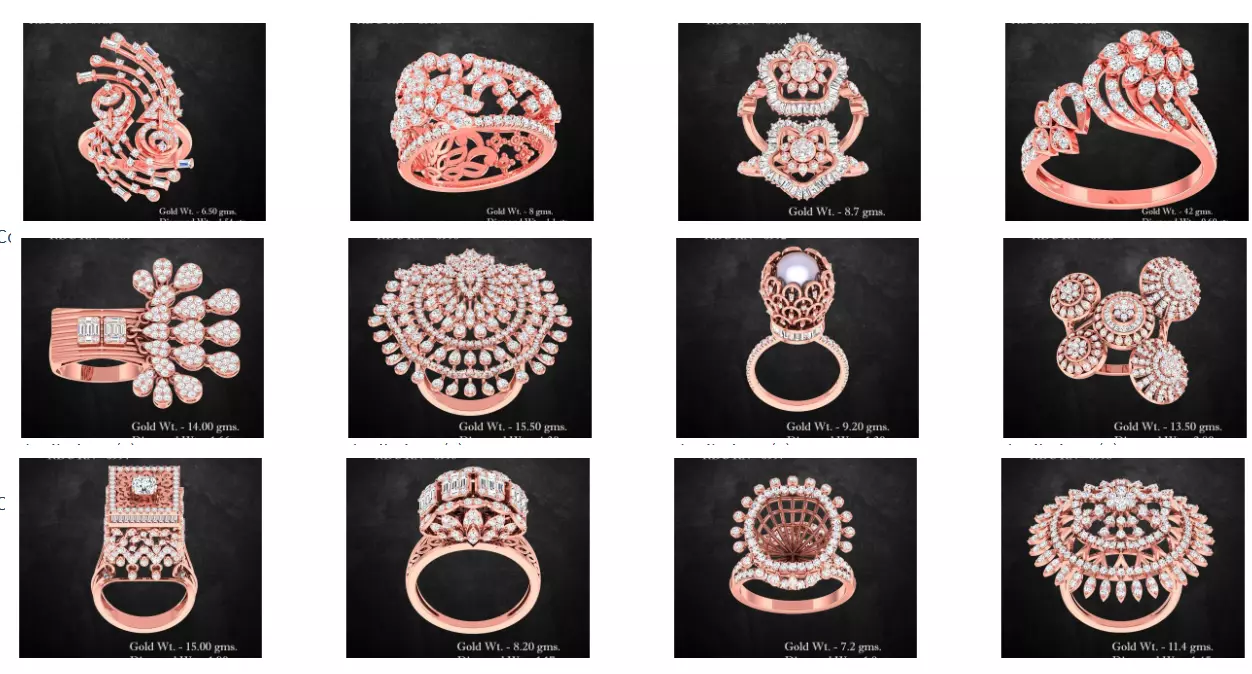 170 High Jewelry Cocktail ring 3dm stl 1- render details 3D print model