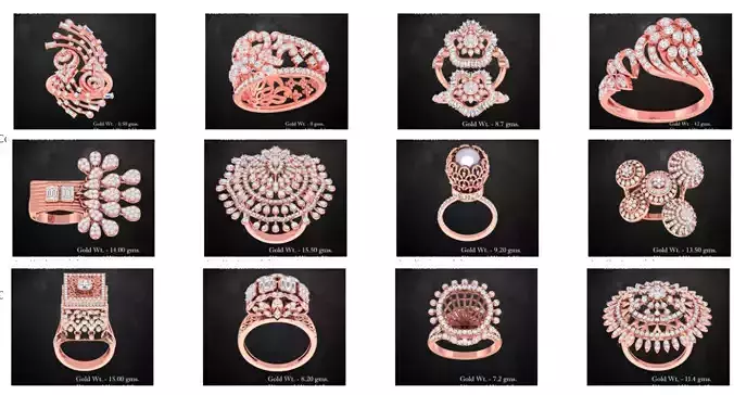 170 High Jewelry Cocktail ring 3dm stl 1- render details