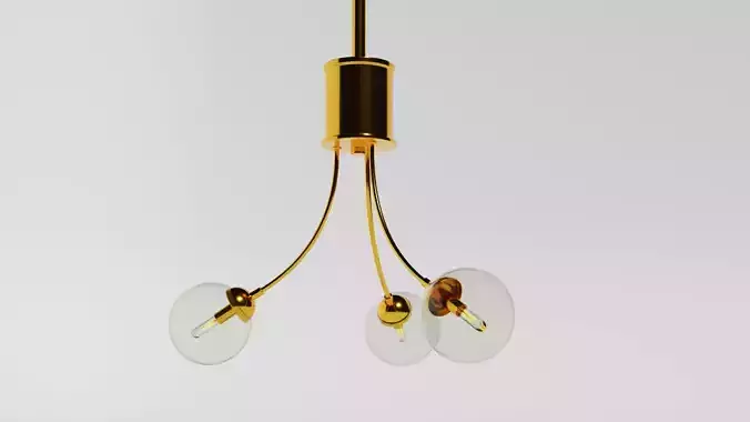 Jerry 3 - Light Shaded Geometric Chandelier Low-poly 3D model