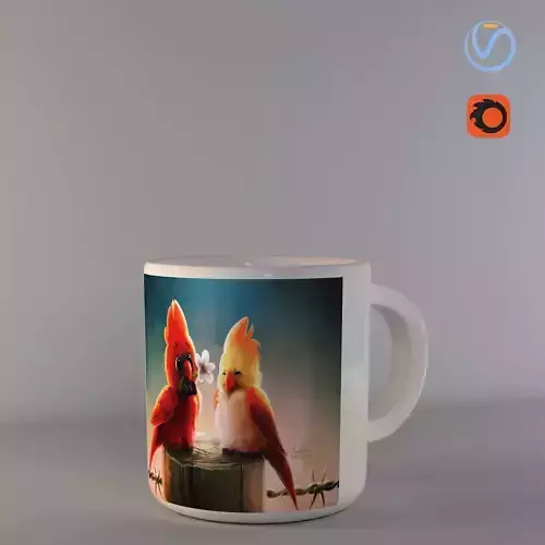 romantic mug 3D model