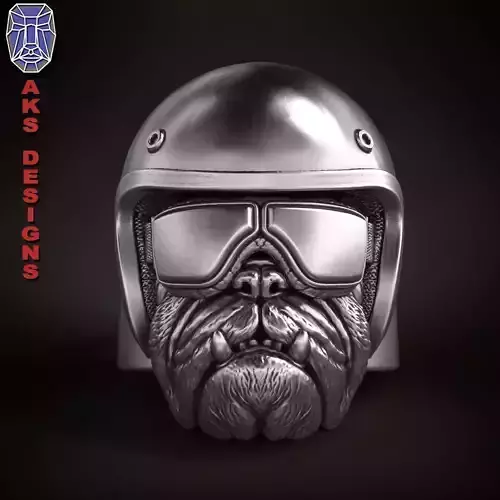 animal Ring Jewelry Bulldog Biker version 2