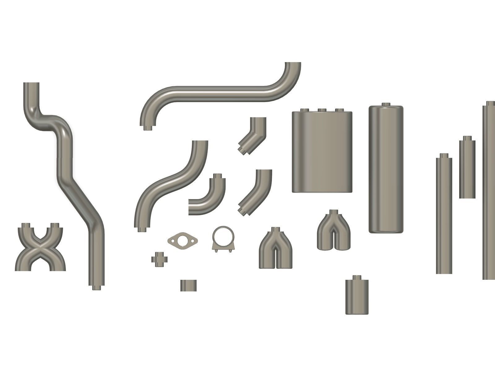3d printable adaptable scale exhaust system 3D print model_2