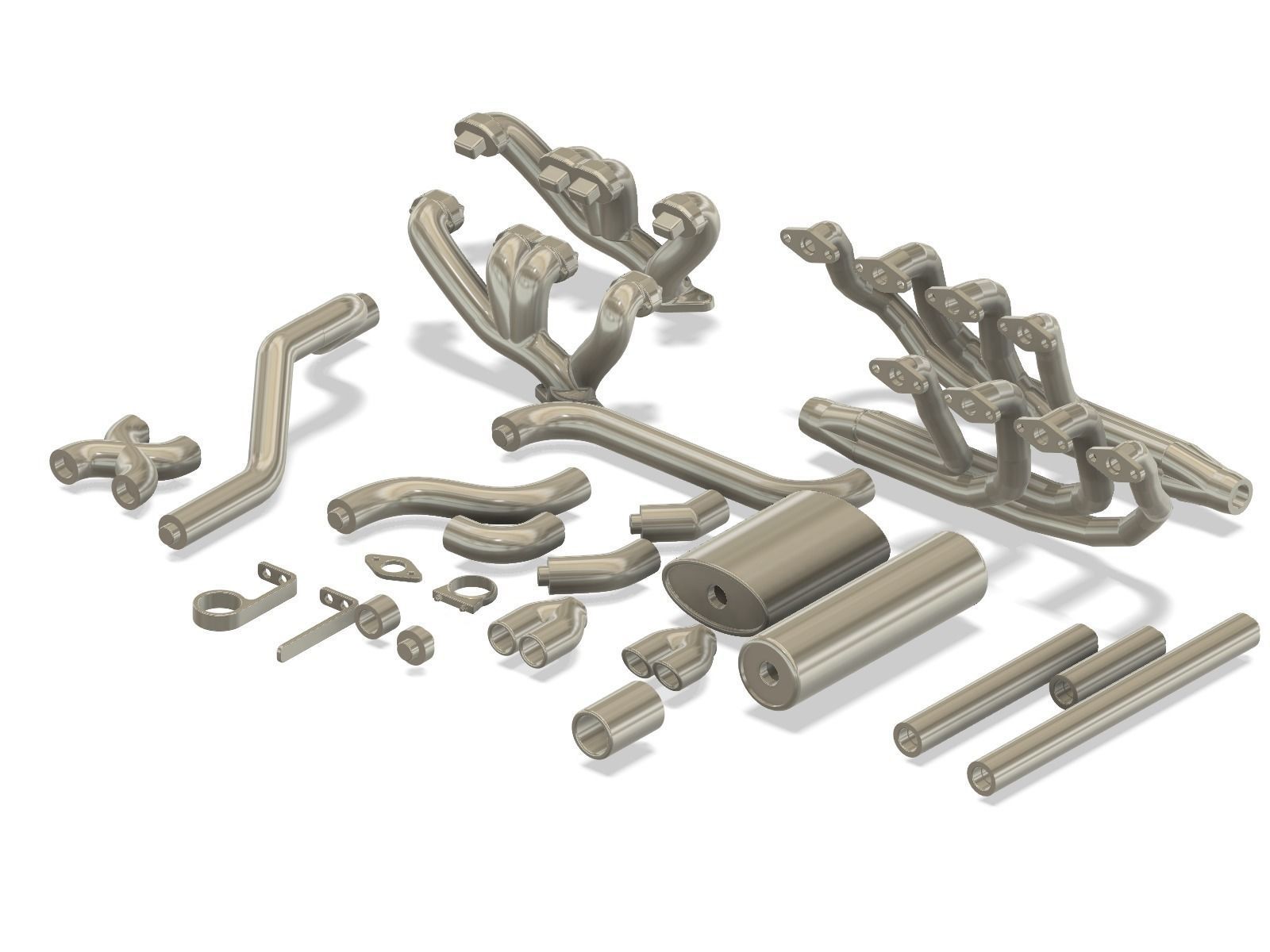 3d printable adaptable scale exhaust system 3D print model_1