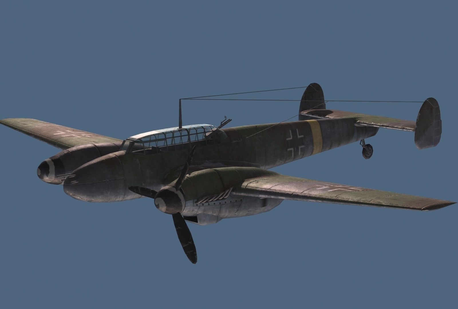 me-110c luftwaffe bf Low-poly 3D model_6
