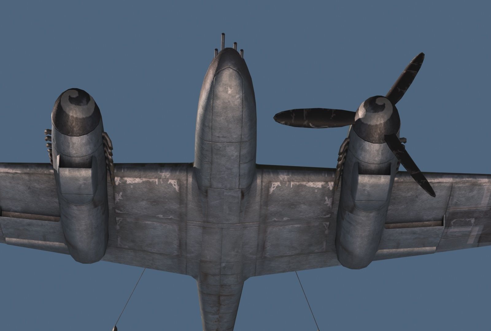 me-110c luftwaffe bf Low-poly 3D model_4