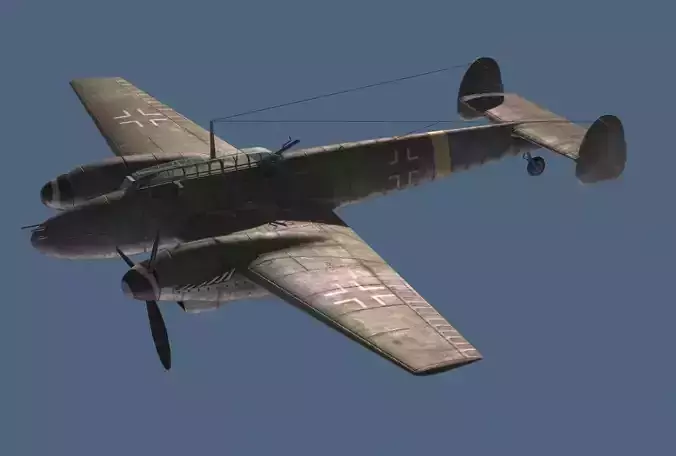 me-110c luftwaffe bf Low-poly 3D model