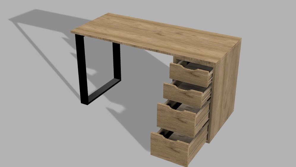 work desk 3D model_1