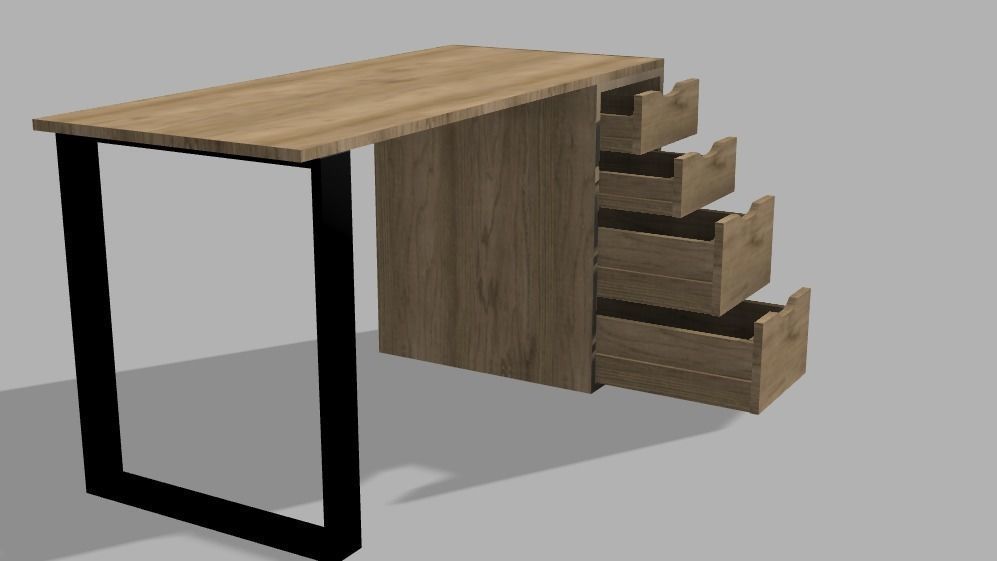 work desk 3D model_3