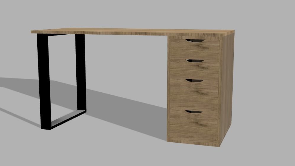 work desk 3D model_2