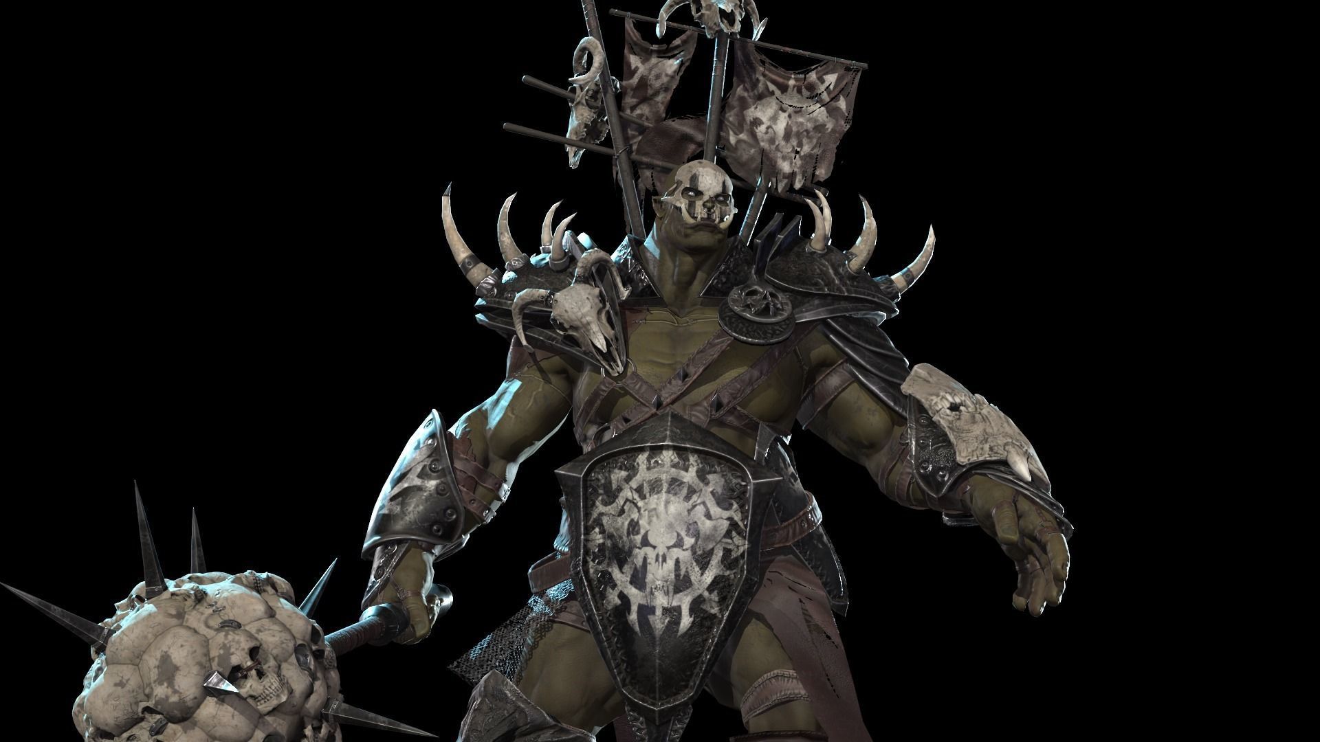 Orc Juggernaut Low-poly 3D model_6