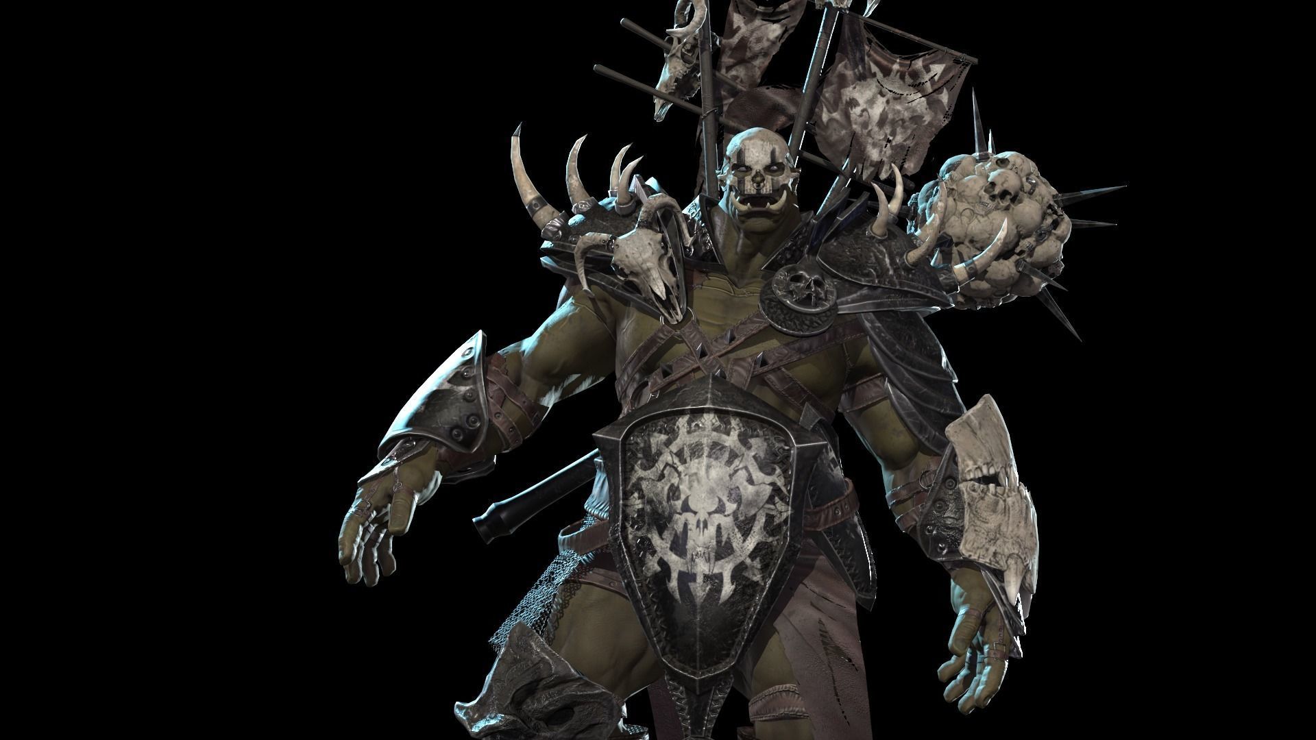 Orc Juggernaut Low-poly 3D model_3