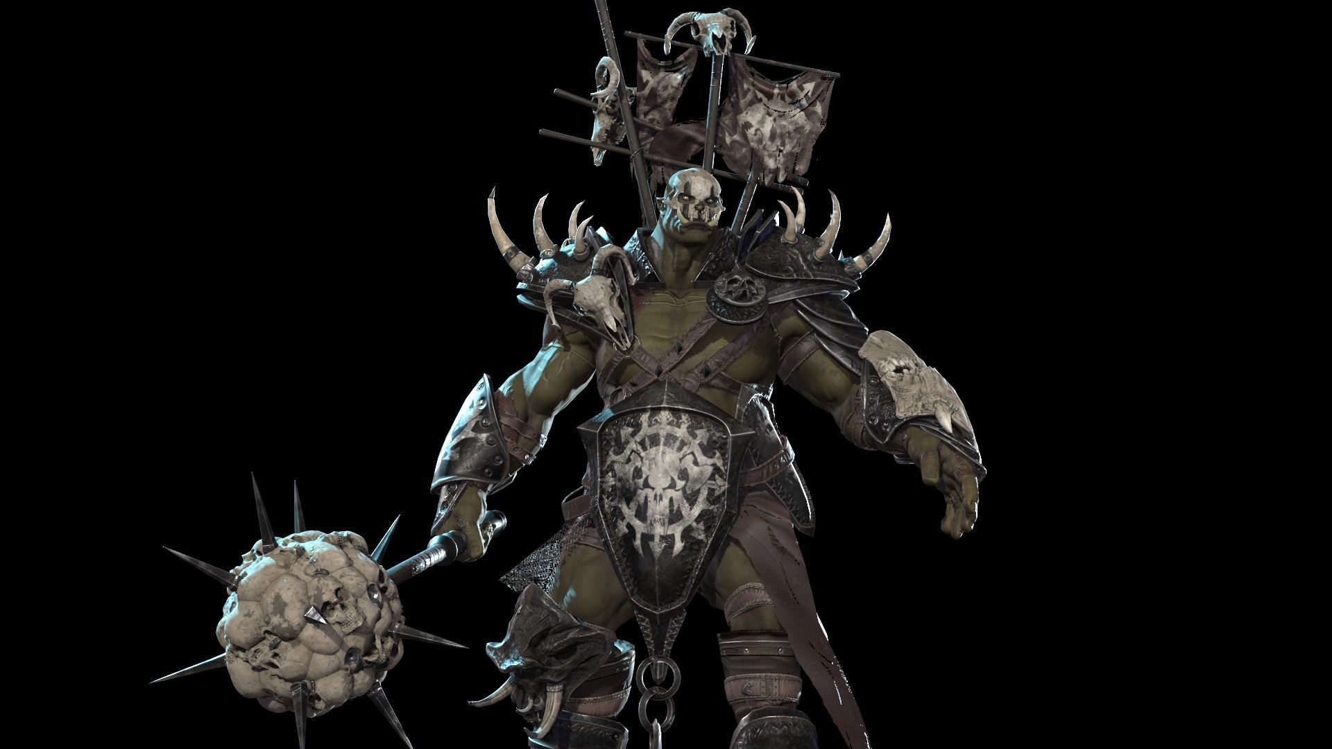 Orc Juggernaut Low-poly 3D model_4