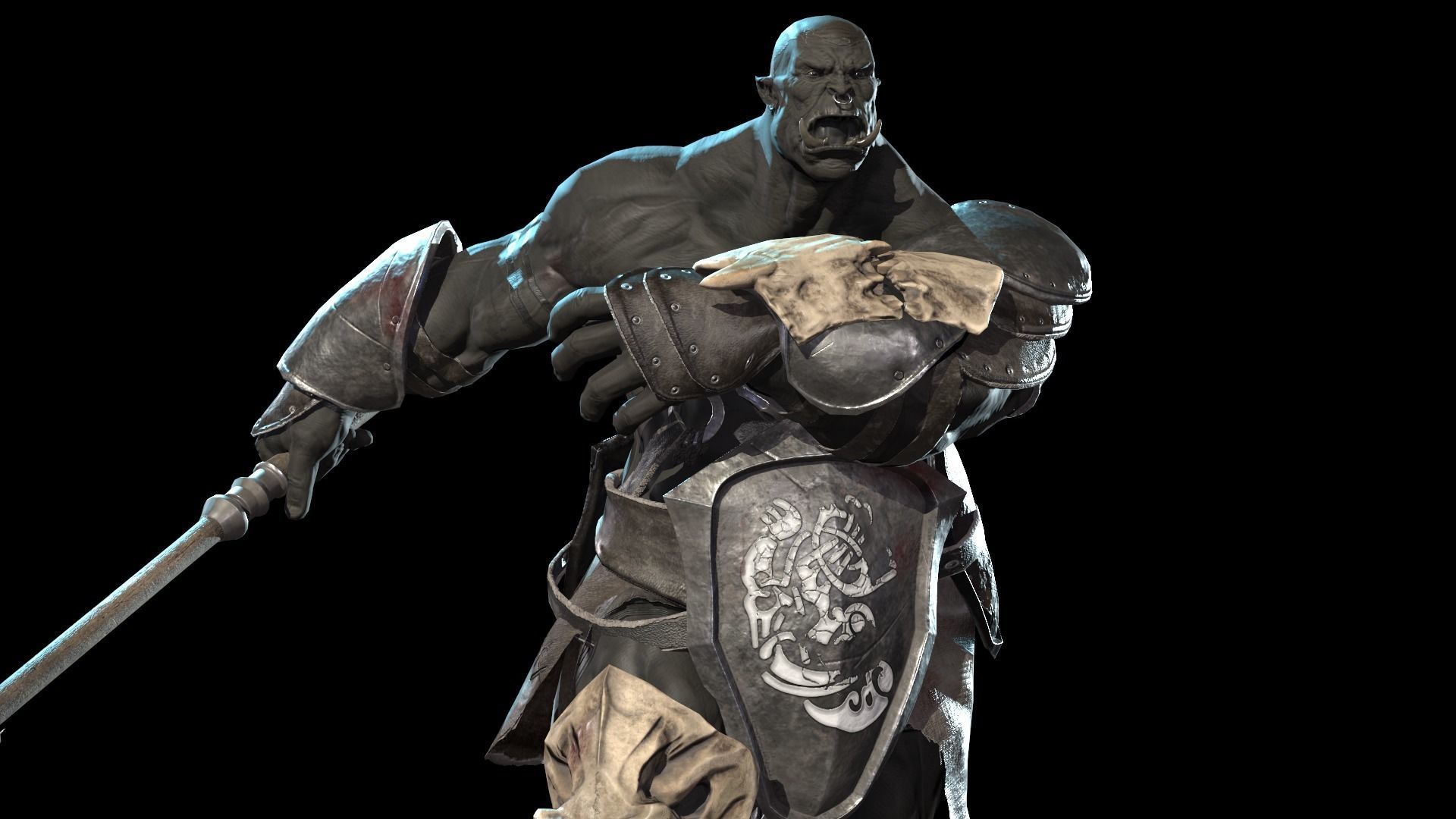 Orc Juggernaut Low-poly 3D model_41