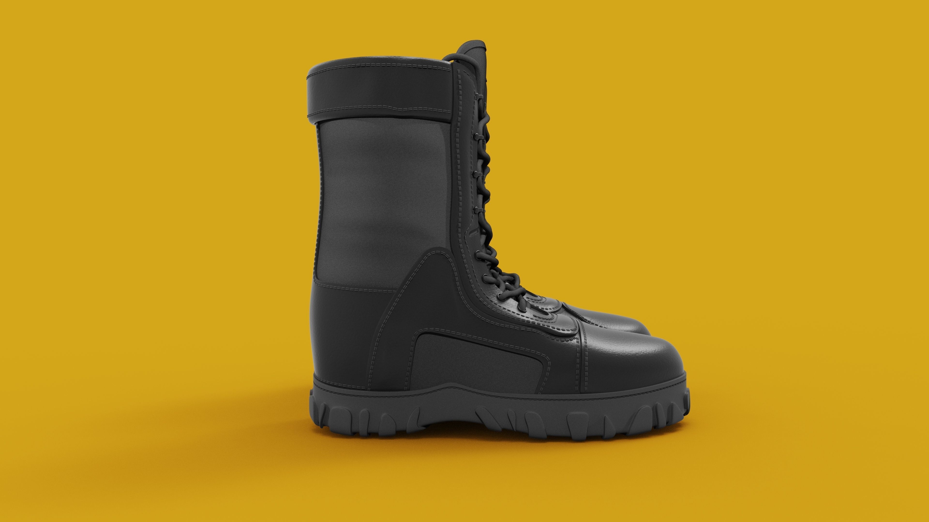 Boot 3D Model pair of combat boots 3D model_1
