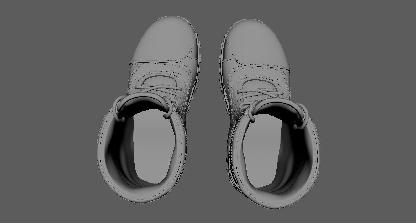 Boot 3D Model pair of combat boots 3D model_12