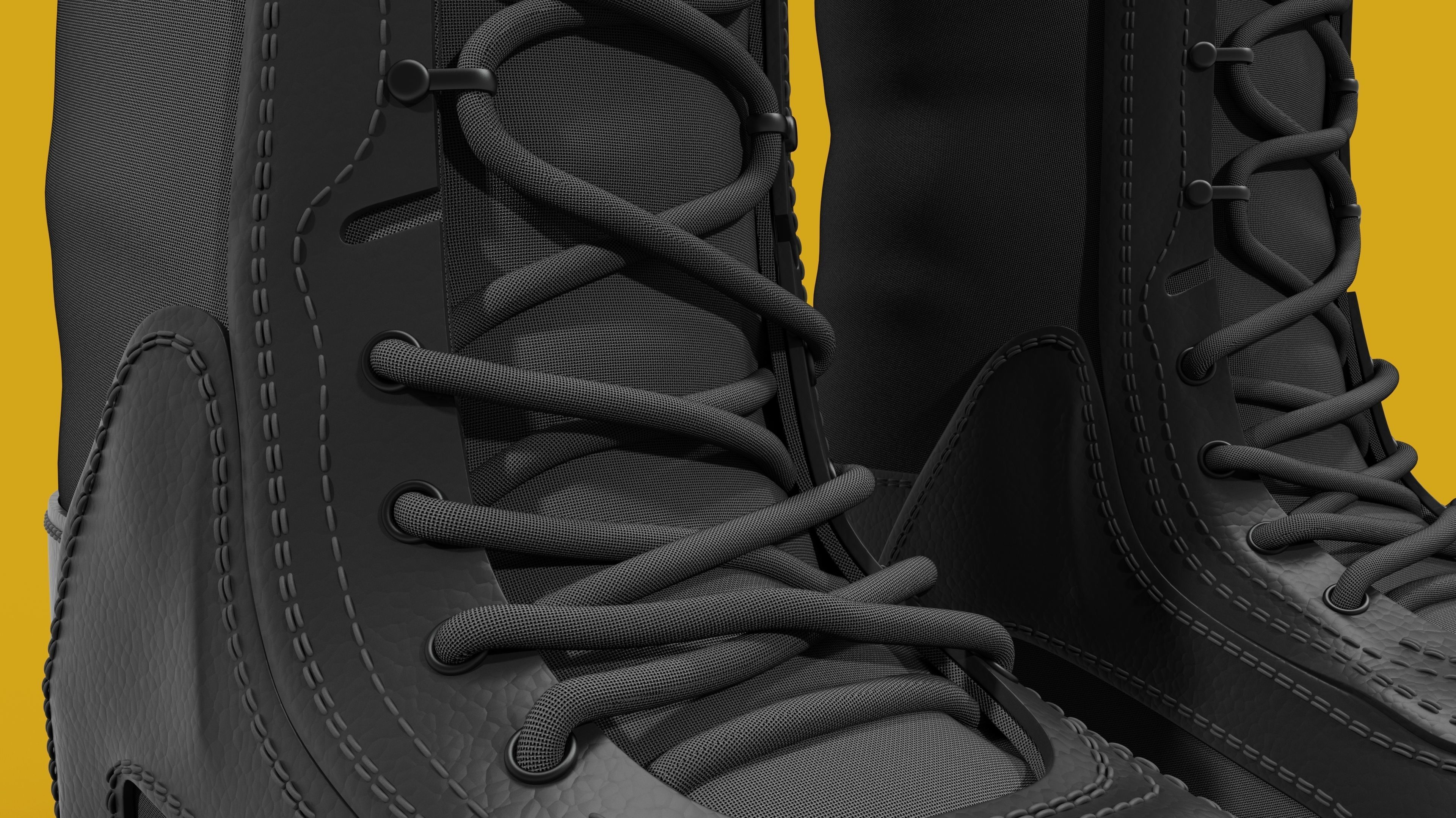 Boot 3D Model pair of combat boots 3D model_8