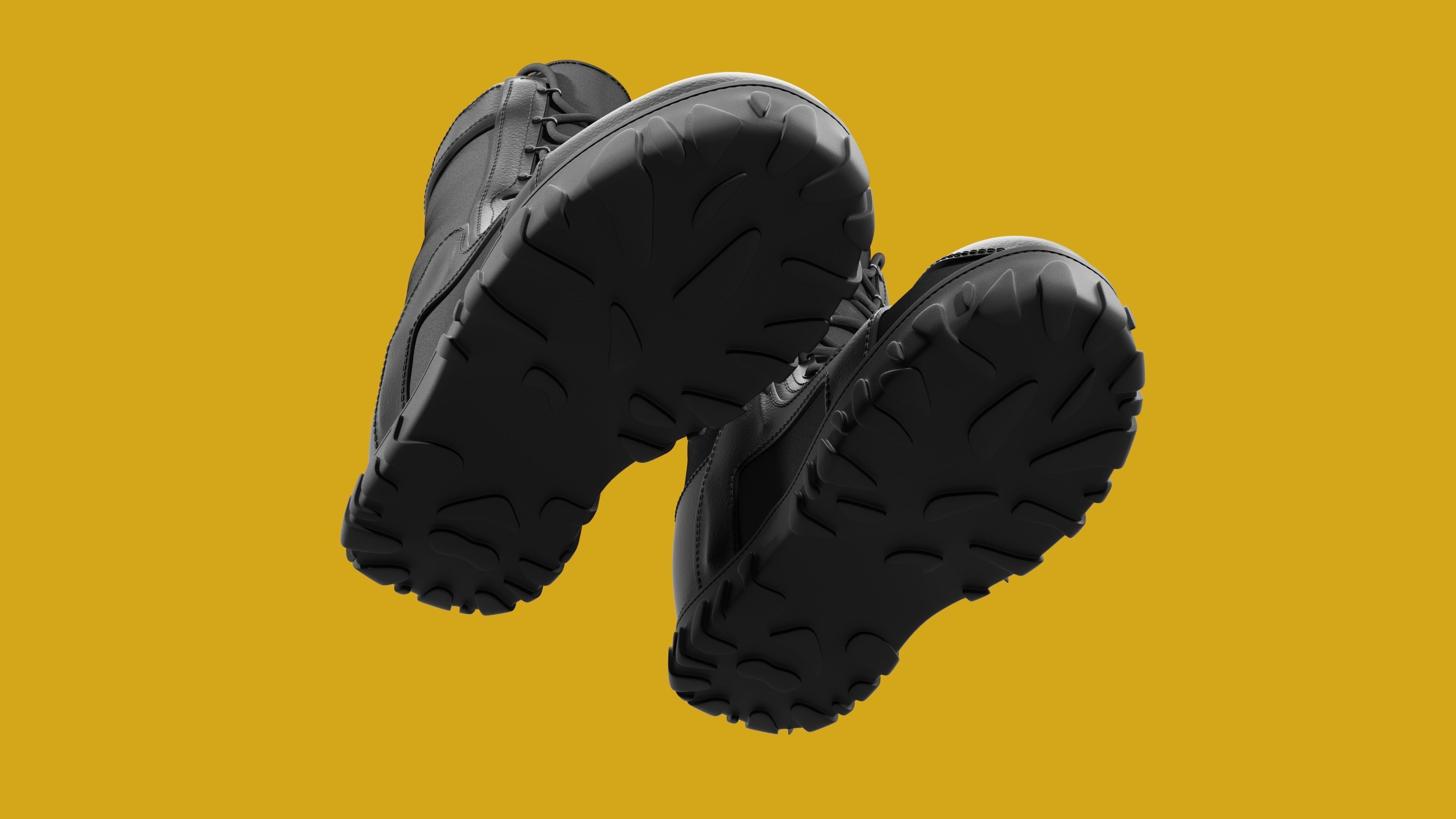 Boot 3D Model pair of combat boots 3D model_9