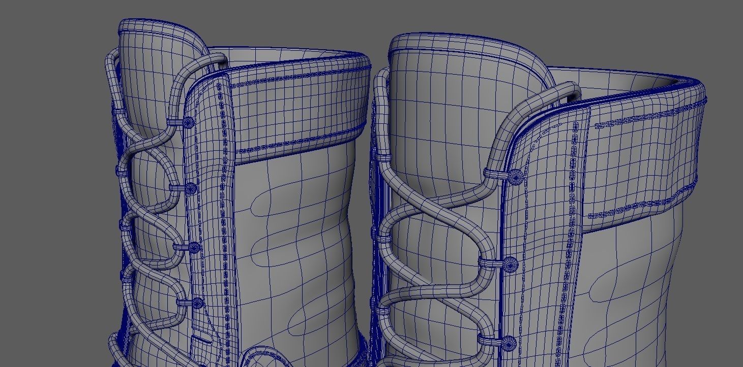 Boot 3D Model pair of combat boots 3D model_22