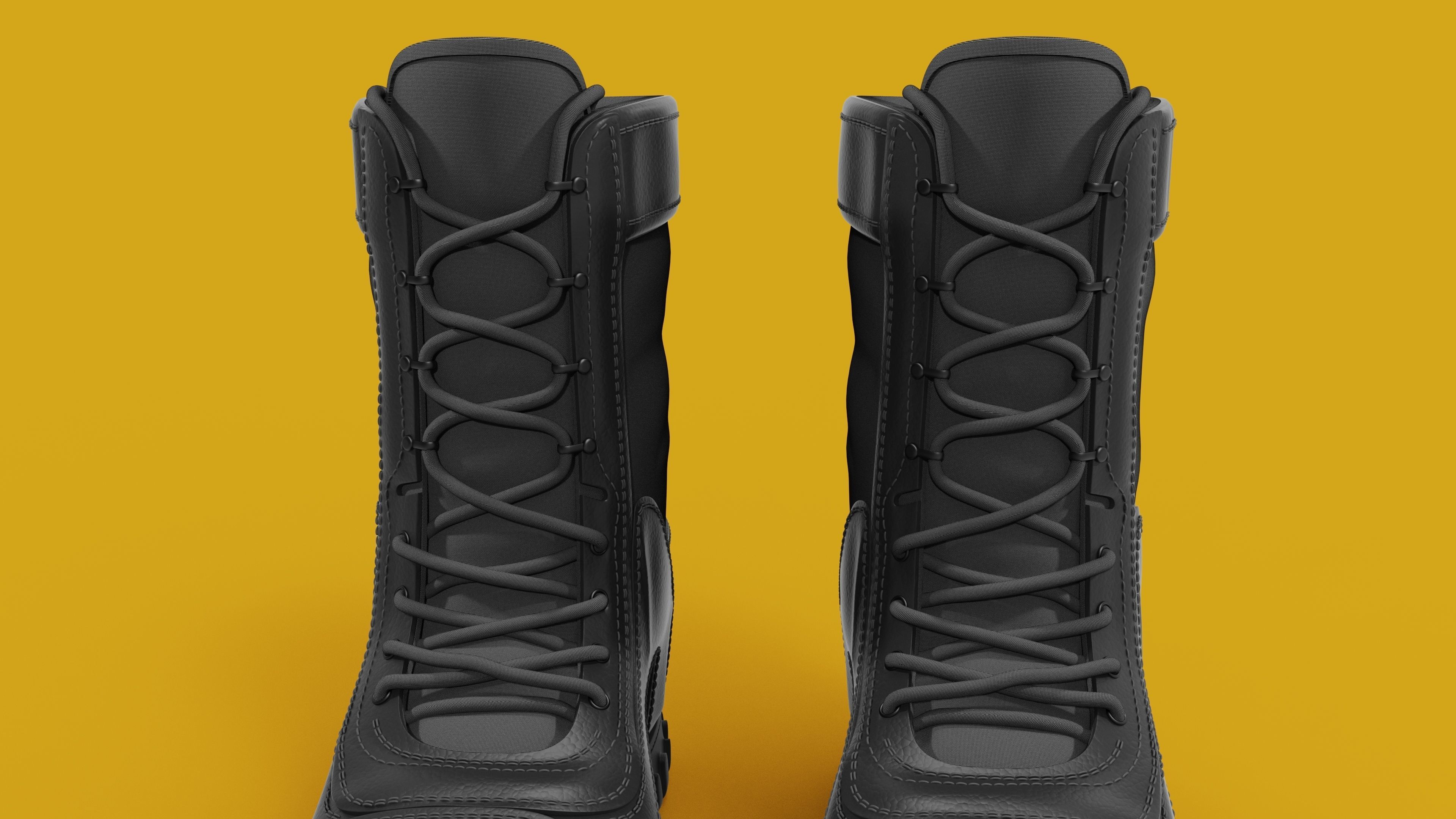 Boot 3D Model pair of combat boots 3D model_5