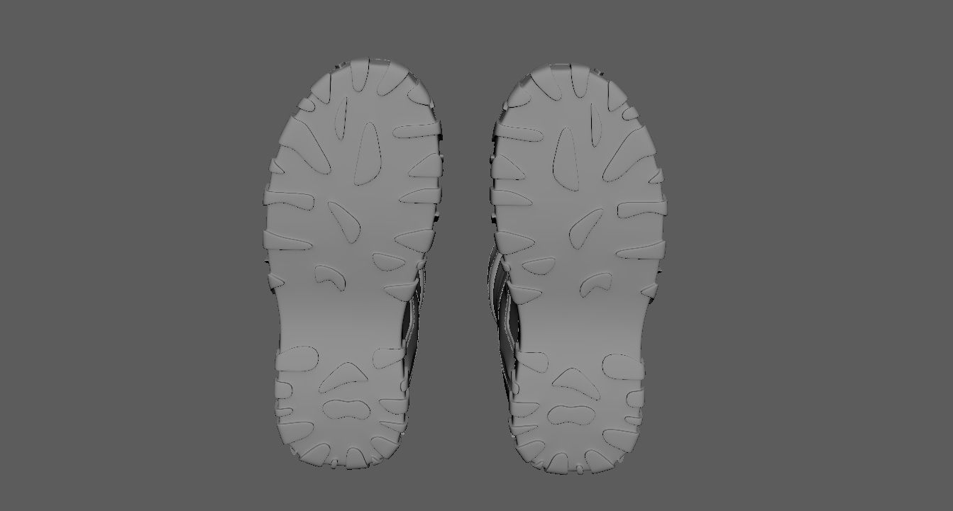 Boot 3D Model pair of combat boots 3D model_16