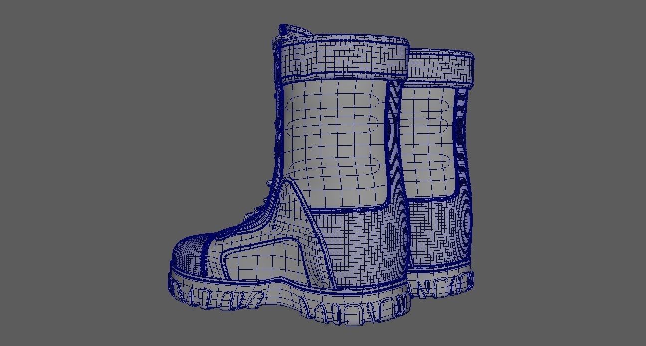 Boot 3D Model pair of combat boots 3D model_24