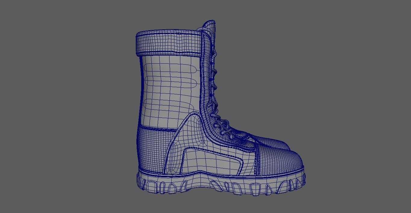 Boot 3D Model pair of combat boots 3D model_21