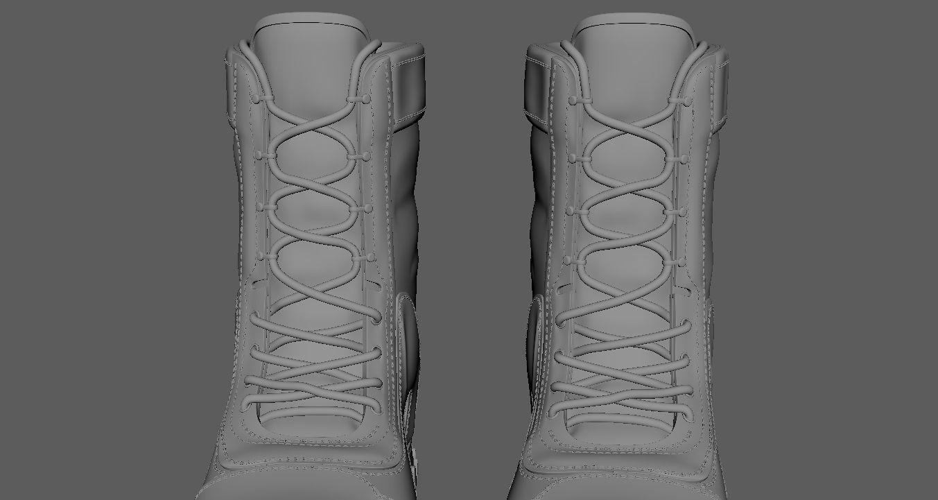 Boot 3D Model pair of combat boots 3D model_14