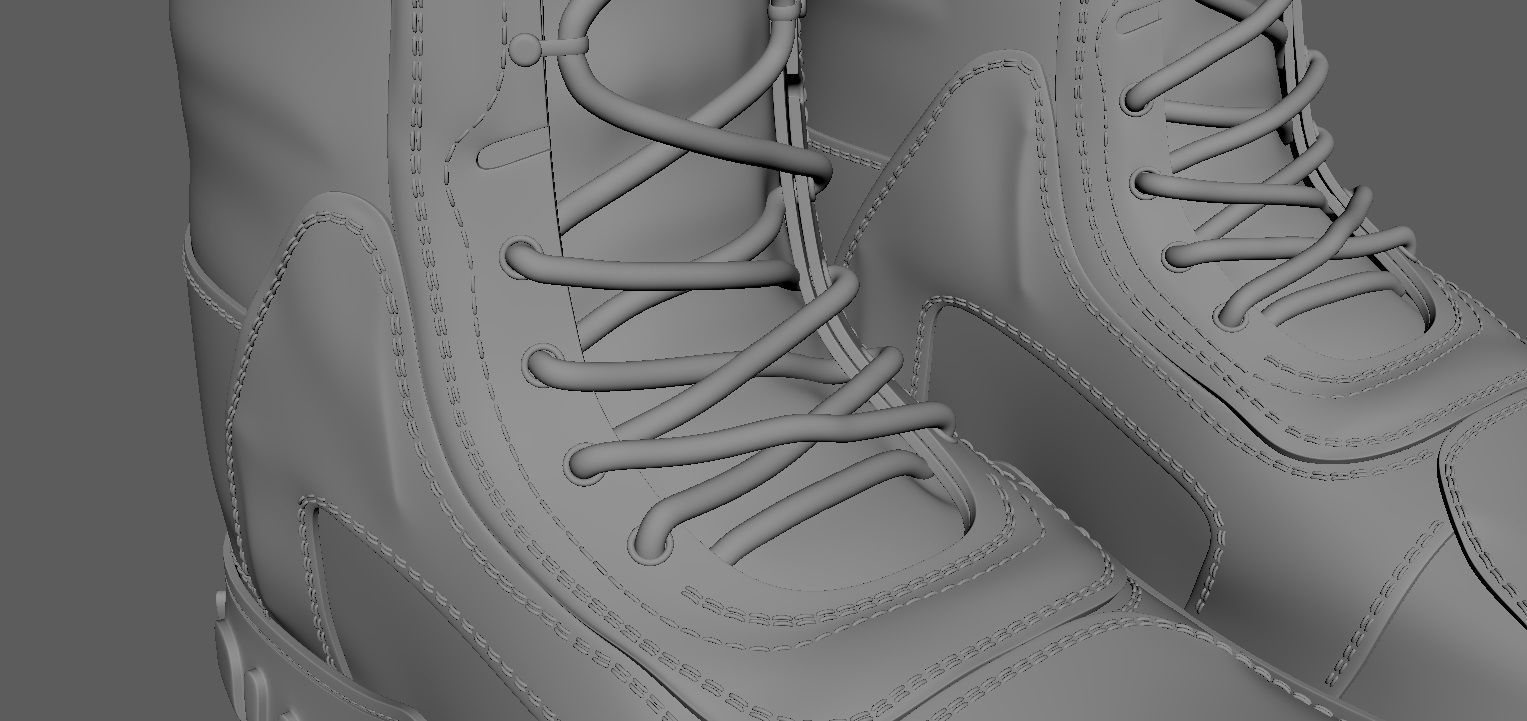 Boot 3D Model pair of combat boots 3D model_13