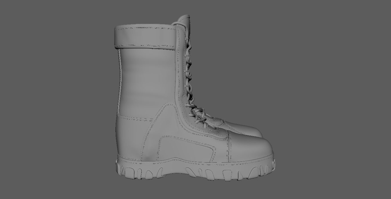 Boot 3D Model pair of combat boots 3D model_18