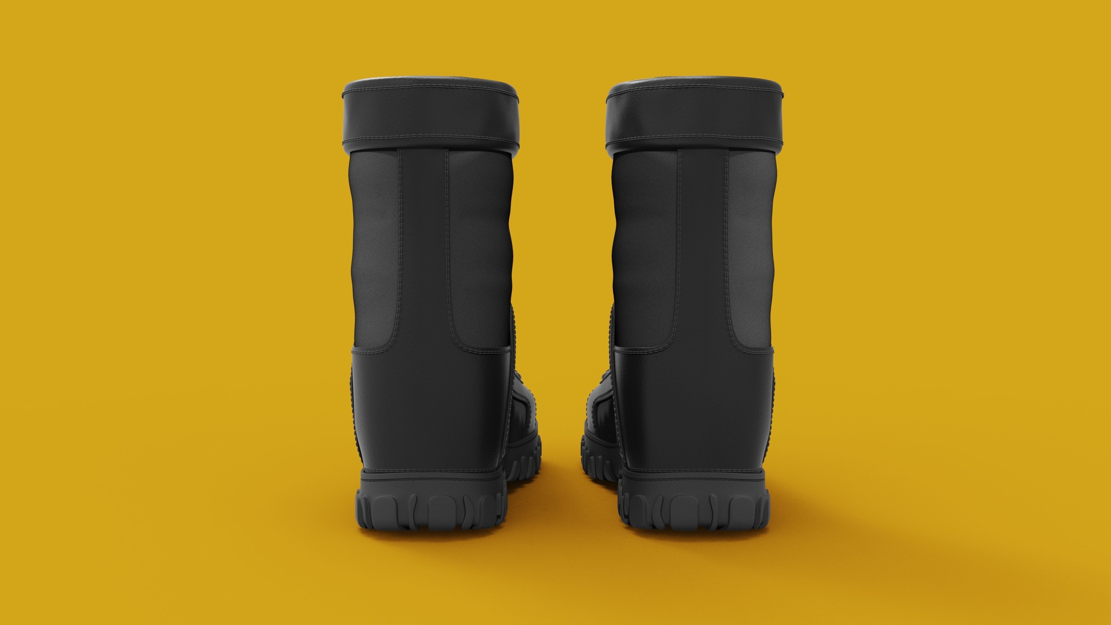 Boot 3D Model pair of combat boots 3D model_2
