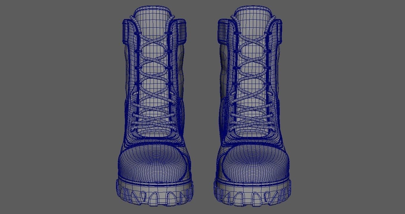 Boot 3D Model pair of combat boots 3D model_20