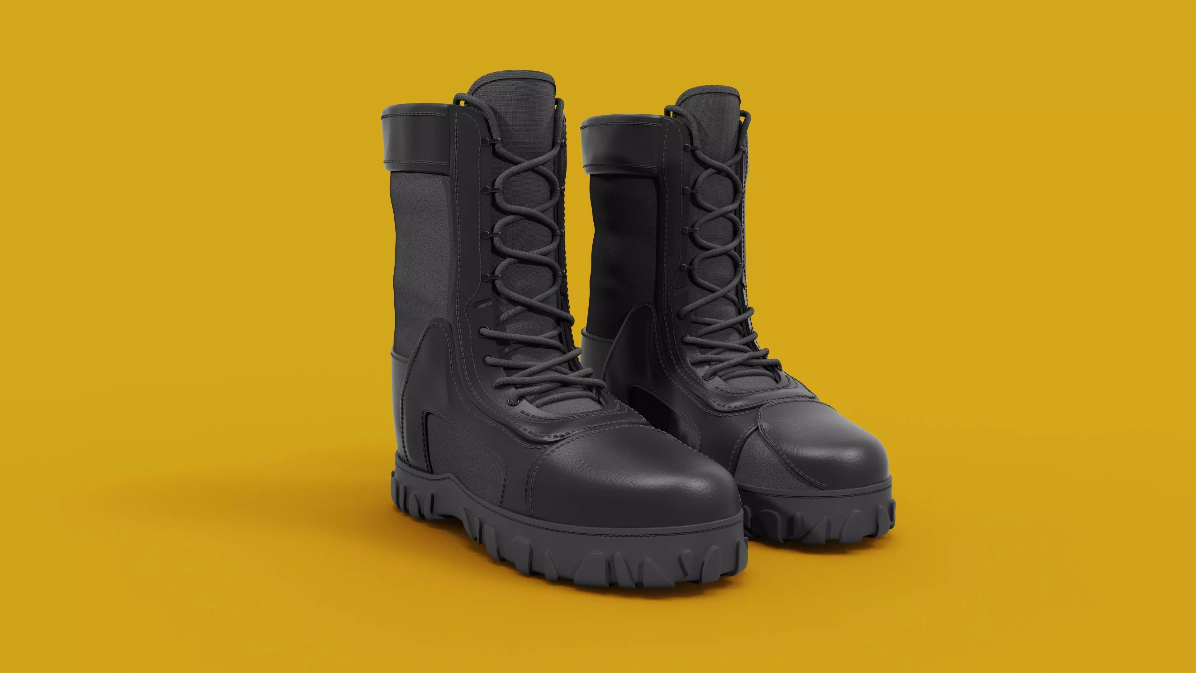 Boot 3D Model pair of combat boots 3D model_0
