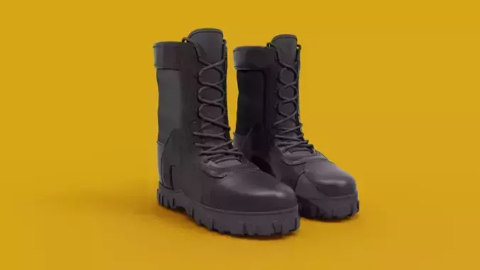 Boot 3D Model pair of combat boots