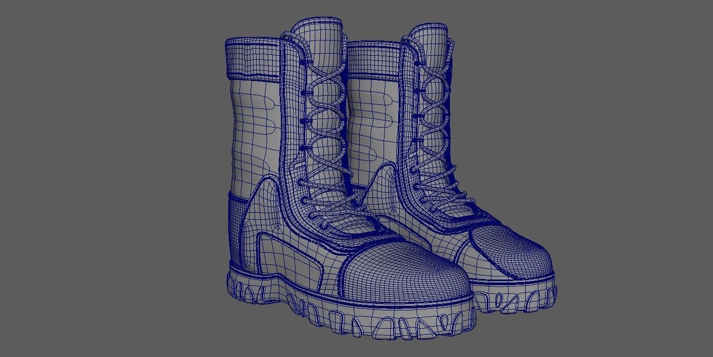 Boot 3D Model pair of combat boots 3D model_23