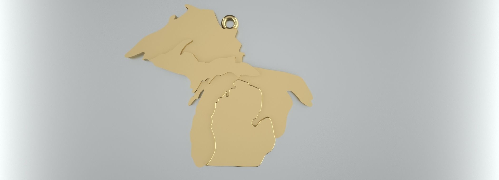 Michigan Pendant Gold Silver Platinum Luxury Jewelry 3D print model_2