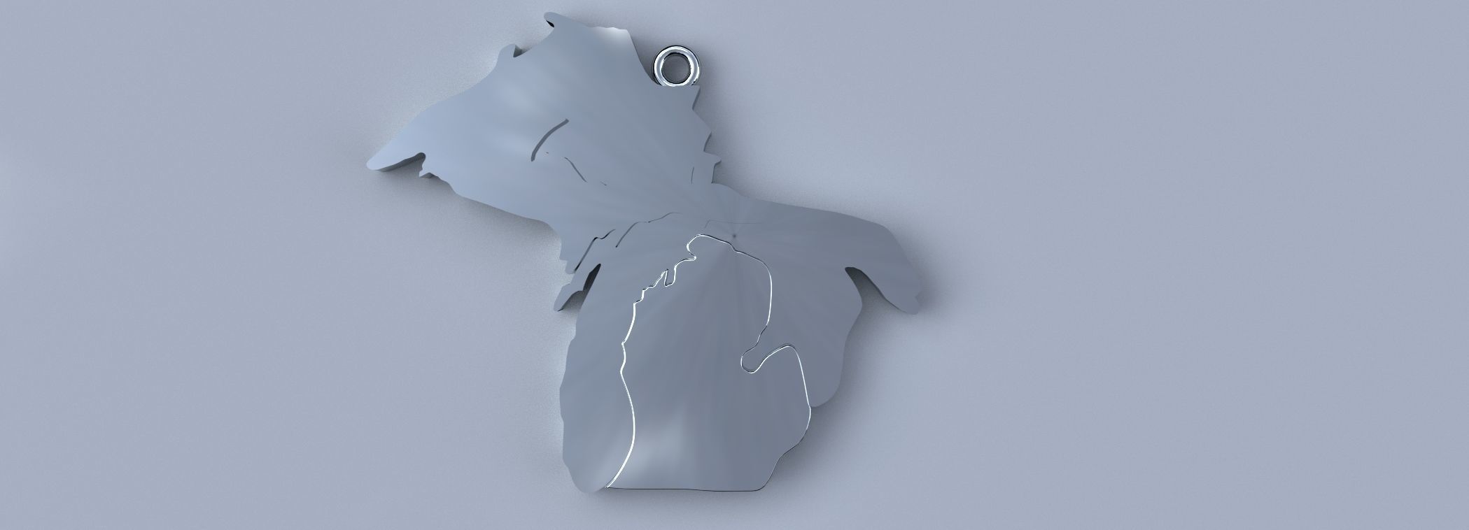 Michigan Pendant Gold Silver Platinum Luxury Jewelry 3D print model_1
