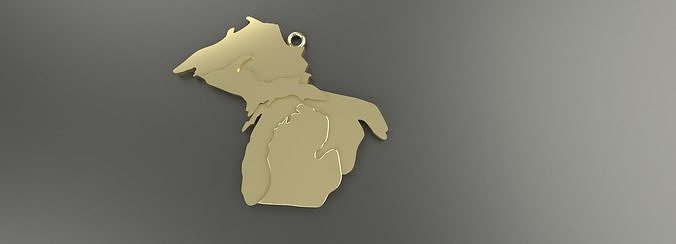 Michigan Pendant Gold Silver Platinum Luxury Jewelry 3D print model