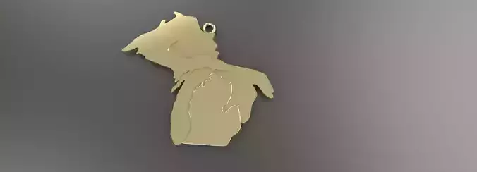 Michigan Pendant Gold Silver Platinum Luxury Jewelry 3D print model