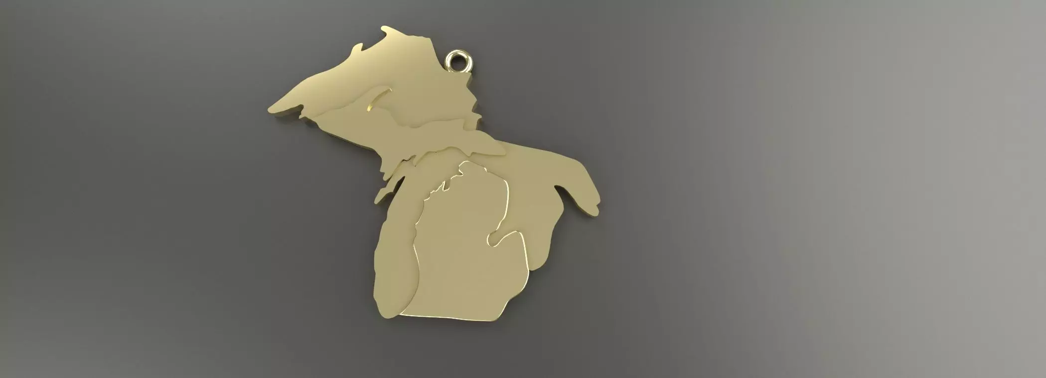 Michigan Pendant Gold Silver Platinum Luxury Jewelry 3D print model_0