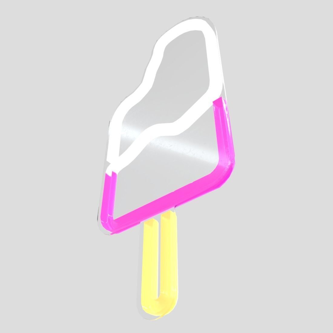 Neon Sign Popsicle Low-poly 3D model_9