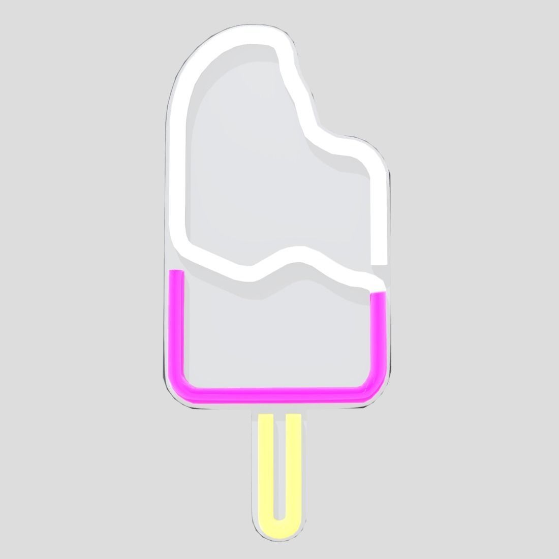 Neon Sign Popsicle Low-poly 3D model_3