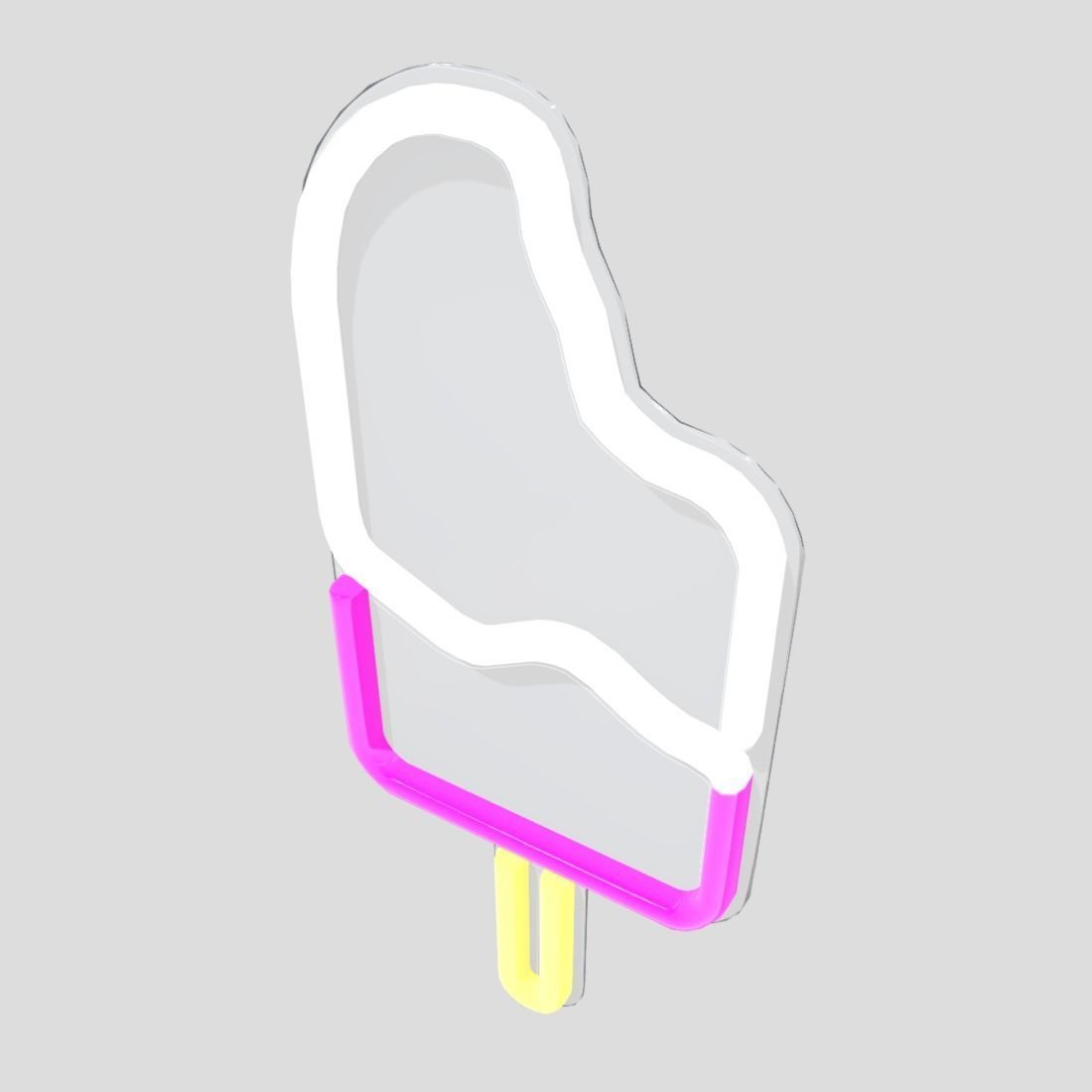 Neon Sign Popsicle Low-poly 3D model_5